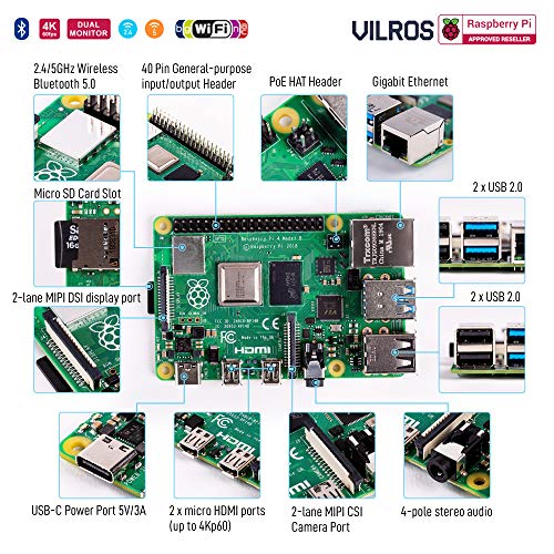 Vilros Raspberry Pi 4 Complete Starter Kit- Includes Raspberry Pi 4 Board, Fan Cooled Case, 64GB Preloaded Micro SD Card and More (4GB, Clear Transparent Case) - Image 2